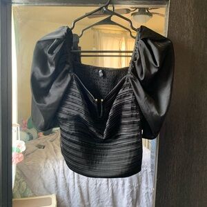 Express Black Puff Sleeve Blouse